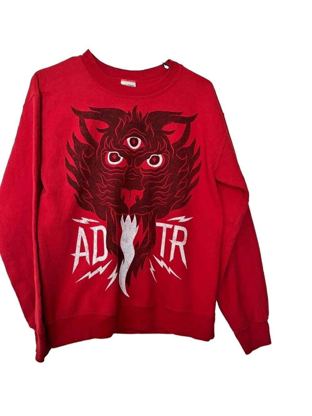 A Day To Remember Sweatshirt Mens Small ADTR Band Crewneck Red Wolf Graphic